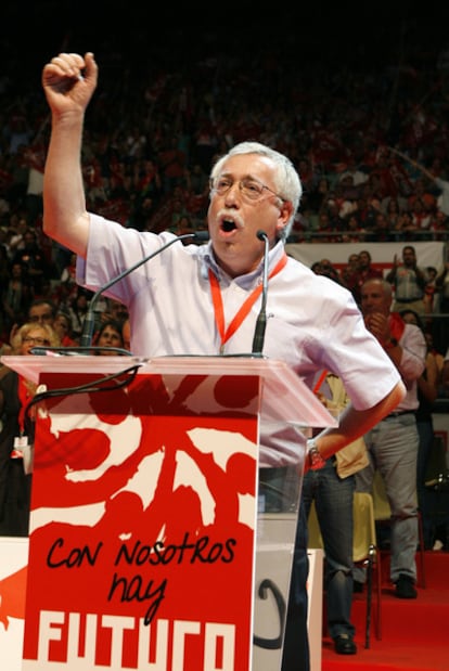 Fernández Toxo, durante su discurso ante los delegados.