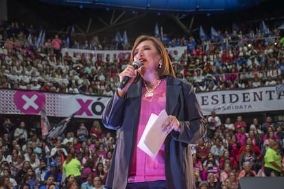 Xóchitl Gálvez en un evento de campaña en Guadalupe, Nuevo León, el 9 de marzo 2024.