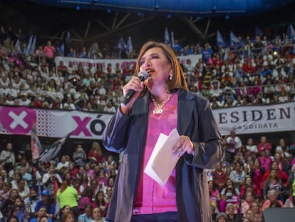 Xóchitl Gálvez en un evento de campaña en Guadalupe, Nuevo León, el 9 de marzo 2024.