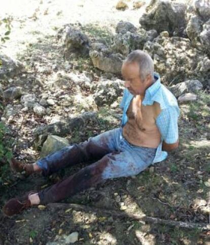 Juan Márquez Fabero, conocido como el parricida de Ubrique, poco después de su detención, en 2014.