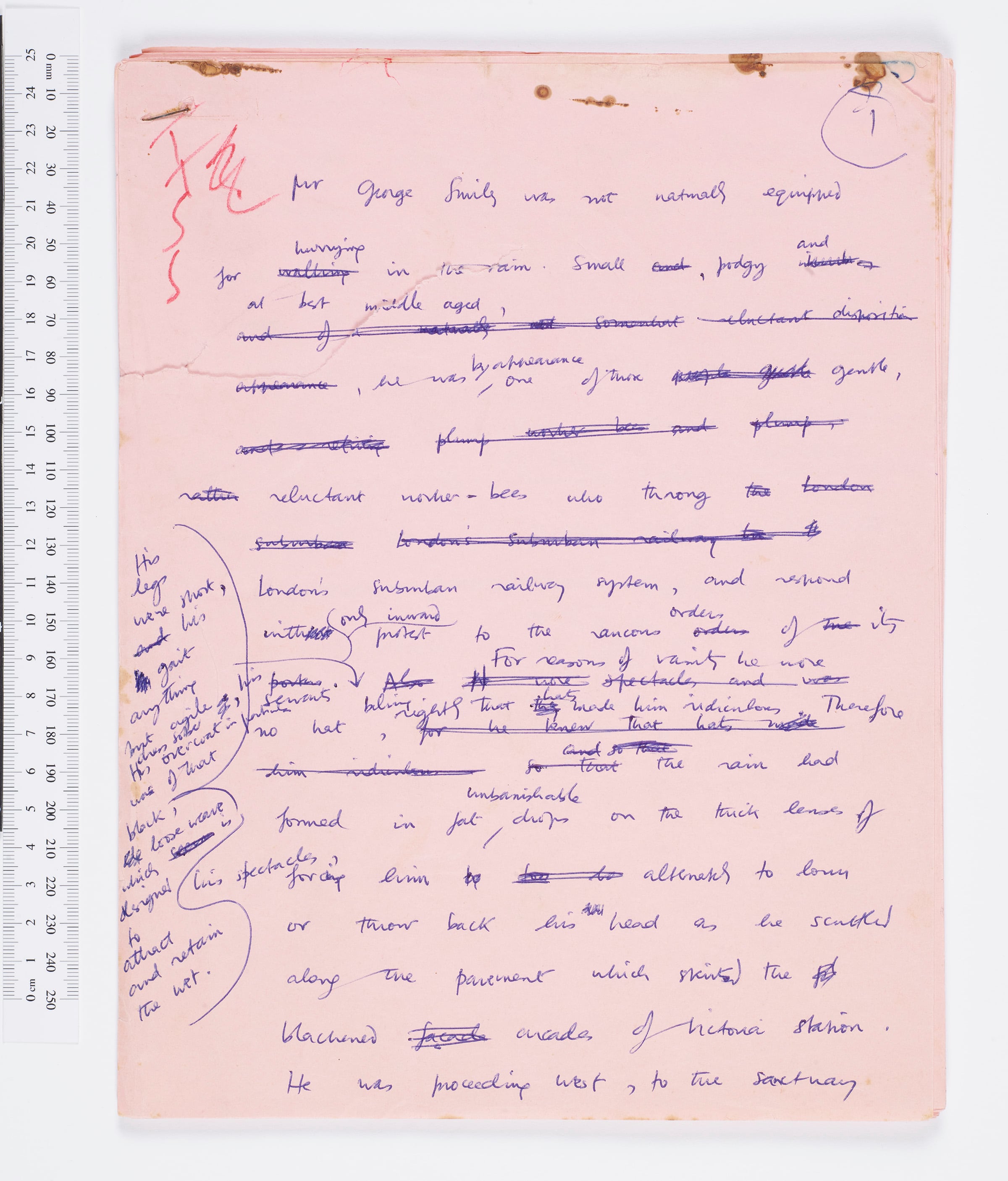 Manuscrito de 'El Topo', con la famosa descripción del agente George Smiley