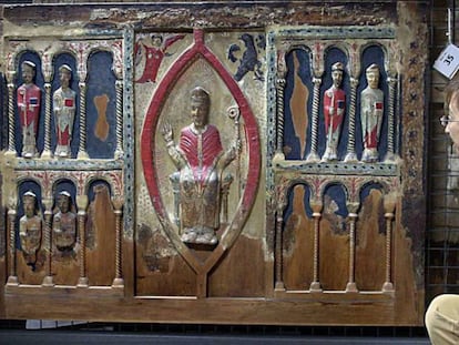 El frontal de Sant Hilari de Buira, una de les obres reclamades per l'obispat de Barbastre-Monzó que està al Museu de Lleida.