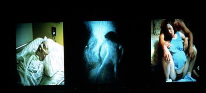 Videoinstalaci&oacute;n de Bill Viola titulada &#039;Nantes Triptych&#039;.