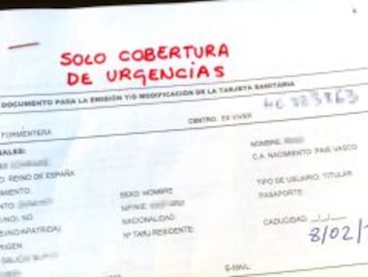 A los extranjeros sin papeles solo se las tratará en urgencias.