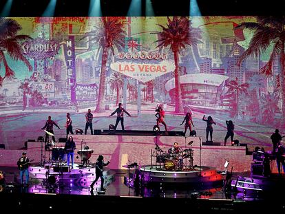 Los Bukis, durante el inicio de la primera residencia totalmente en español de Las Vegas, el 3 de mayo de 2024 en Las Vegas, (Nevada).