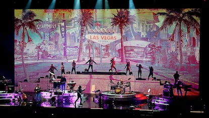 Los Bukis, durante el inicio de la primera residencia totalmente en español de Las Vegas, el 3 de mayo de 2024 en Las Vegas, (Nevada).