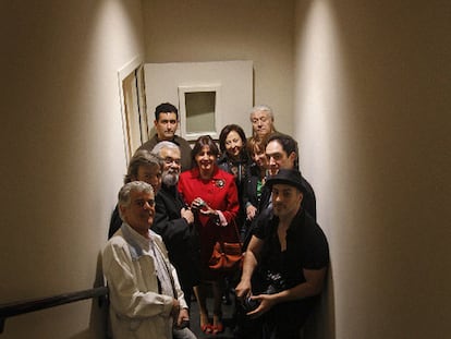 Fila izquierda: Willy Montesinos, Alberto San Juan, Carles Canut, Juan Mayorga. En el centro, Concha Velasco, detrás, Carmen Machi. Fila derecha: Roberto Álamo, Alfonso Lara, Ana Labordeta, Mario Gas.