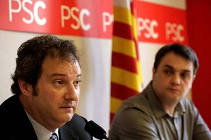 Jordi Hereu tras la reunión del PSC de Barcelona.
