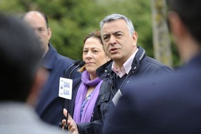 Javier de Andrés, durante el acto político de este sabado en Vitoria.