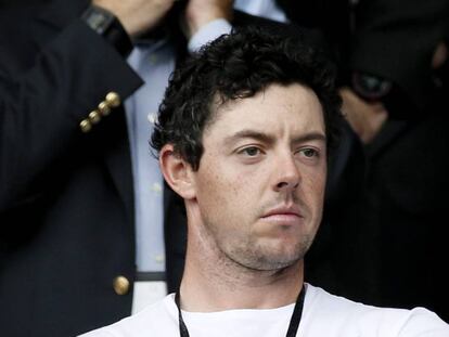 Rory McIlroy en el Irlanda del Norte-Alemania de la Eurocopa.