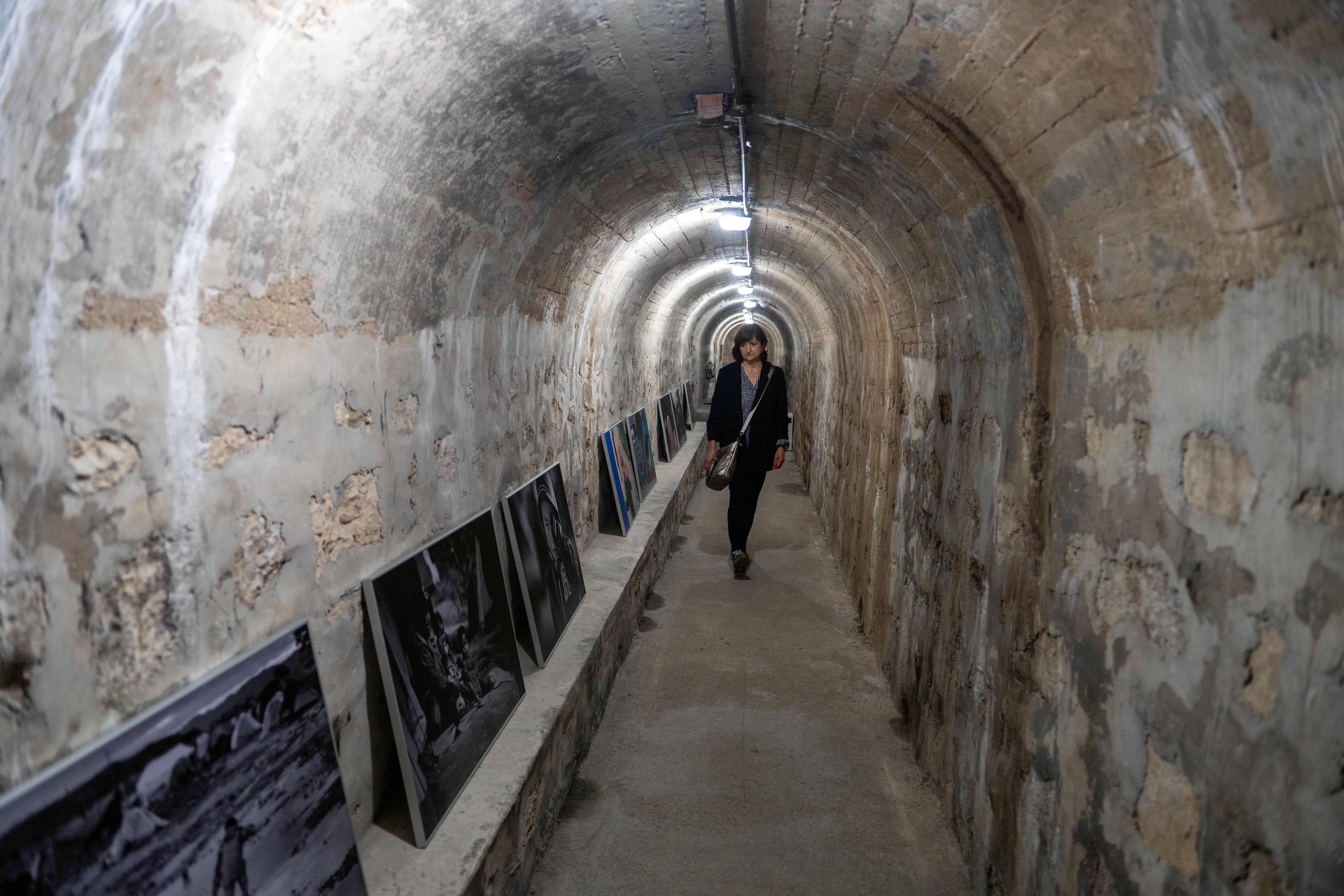 Refugio antiaéreo de Jaén que se ha convertido en sala de exposiciones.