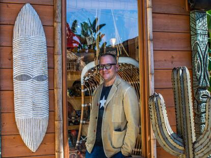 Activist Cory Doctorow outside his home in Burbank, California.