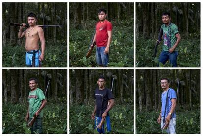Integrantes del grupo de vigilantes del Territorio Indígena Maró.