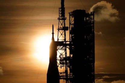 The SLS 'Artemis 1', on its launch pad at Cape Canaveral (Florida, USA), on June 27.