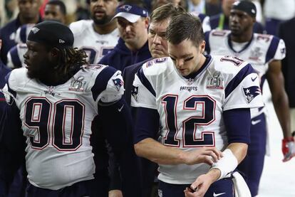 Tom Brady al terminar la primera parte