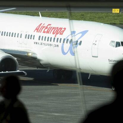 Un avión de Air Europa en el aeropuerto de Tenerife Norte.