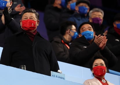 Xi Jinping, presidente de China, el domingo en la clausura de los Juegos Olímpicos de Invierno en el Estadio Nacional de Pekín. 
