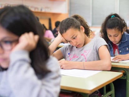 Alumnos de primaria en una escuela de Barcelona. 