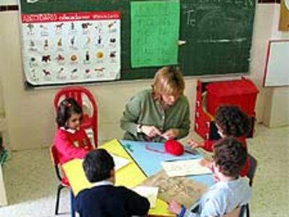 Un aula del colegio-cooperativa Antonio Gala, de Sevilla.
