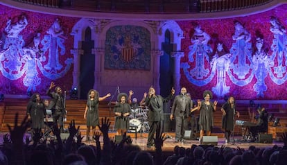 Actuación del grupo en el Palau para poner fin al festival de jazz de Barcelona.