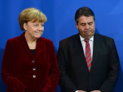 Angela Merkel y su vicecanciller Sigmar Gabriel