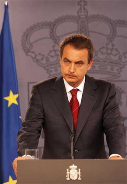 José Luis Rodríguez Zapatero, en la conferencia de prensa de ayer.