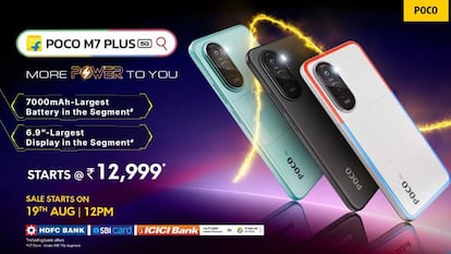 Colores del nuevo teléfono POCO M7 Plus 5G