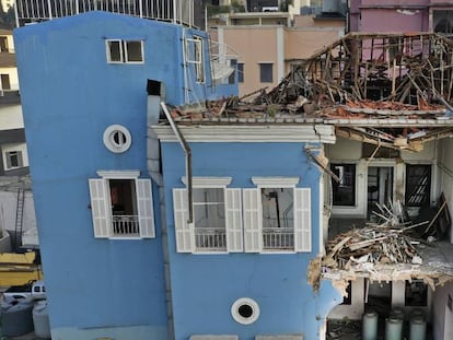 Destrozos en un edificio afectado por la explosión en Beirut, en agosto.  