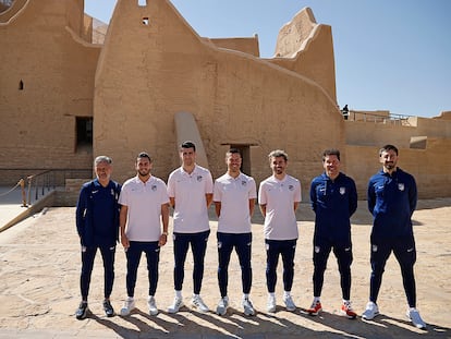 Una representación del Atlético de Madrid visitó Diriyah, patrimonio de la Humanidad de la UNESCO, este martes.