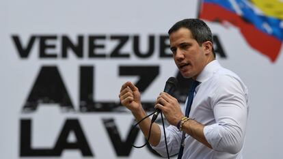 El líder opositor Juan Guaidó, durante un mitin en octubre del año pasado.