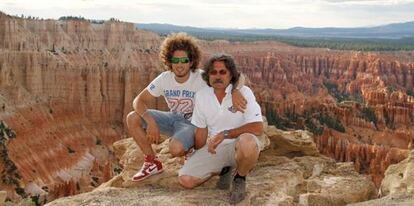 Simoncelli, junto a su padre, Paolo