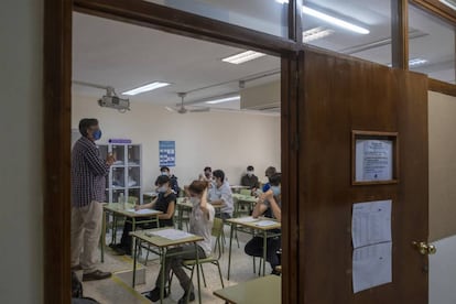 Una clase de un colegio de Sevilla, el pasado mayo.