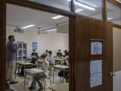 Una clase de un colegio de Sevilla, el pasado mayo.