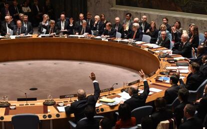 Momento del voto del Consejo de Seguridad, este viernes