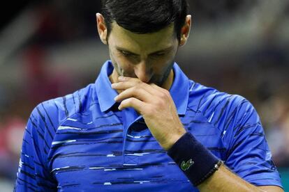 Djokovic, durante el partido contra Wawrinka.