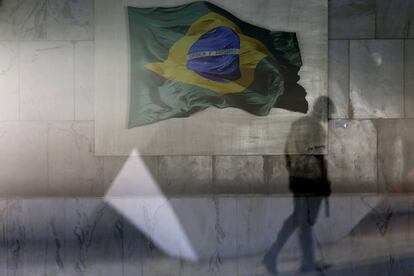 Vista de um dos corredores do Pal&aacute;cio do Planalto