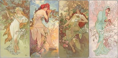 Serie 'Las estaciones', de Alphonse Mucha, característica de su época parisina.