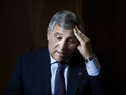 Antonio Tajani, presidente del Parlamento Europeo, durante un viaje a Madrid.