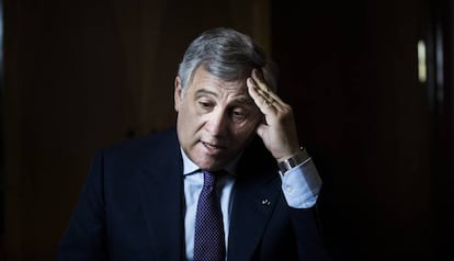 Antonio Tajani, presidente del Parlamento Europeo, durante un viaje a Madrid.