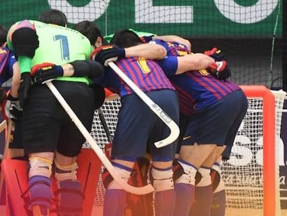 El equipo de hockey del Barça.