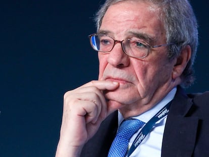 César Alierta, expresidente de Telefónica, durante una junta de accionistas de la compañía en 2015.