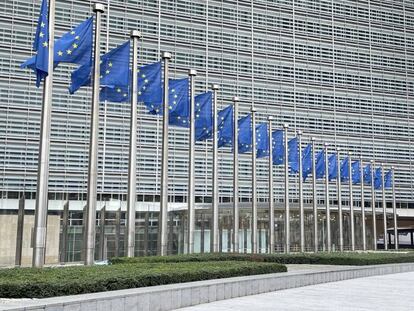 Exterior de la Comisión Europea, en Bruselas.