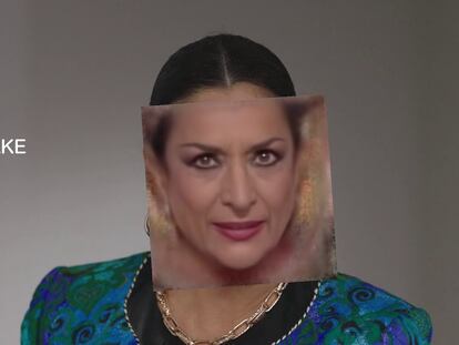 Imagen del proceso de reconstrucción digital del rostro de Lola Flores para una campaña publicitaria.