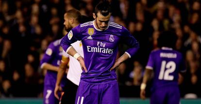 Gareth Bale, en un momento del partido contra el Valencia.