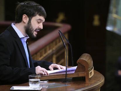 Pablo Bustinduy, en el hemiciclo del Congreso. 