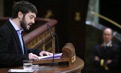 Pablo Bustinduy, en el hemiciclo del Congreso. 