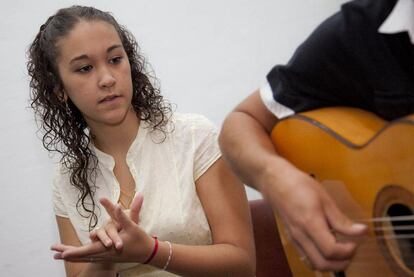 La cantaora Ana Mochón, ayer en Granada.