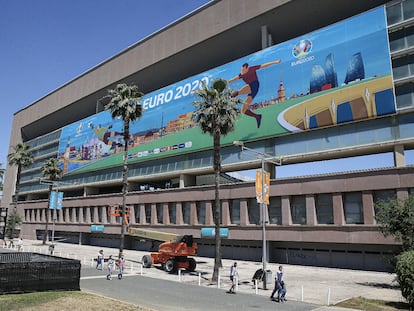 Imagen del Estadio de la Cartuja de Sevilla, sede de los partidos de España en la Eurocopa.