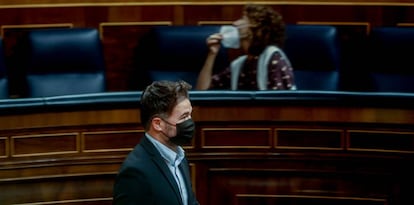 El portavoz de ERC en el Congreso de los Diputados, Gabriel Rufián, durante un pleno.