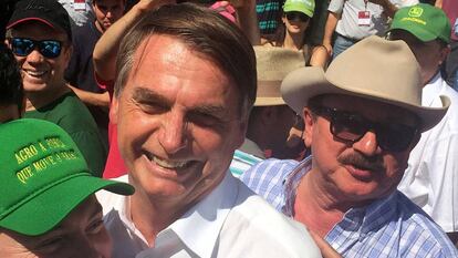 El presidente electo de Brasil, Jair Bolsonaro, en un acto con agricultores en Ribeirao Preto, el pasado 30 de abril. 